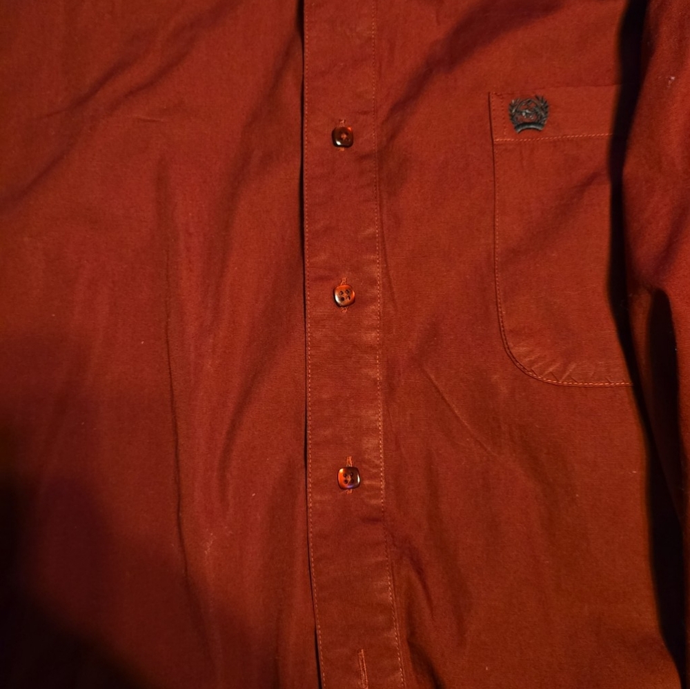 Cinch Red Casual Button Down Shirt with Premium Cotton